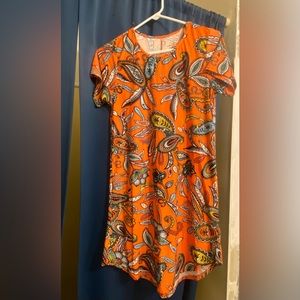orange dress with pattern
